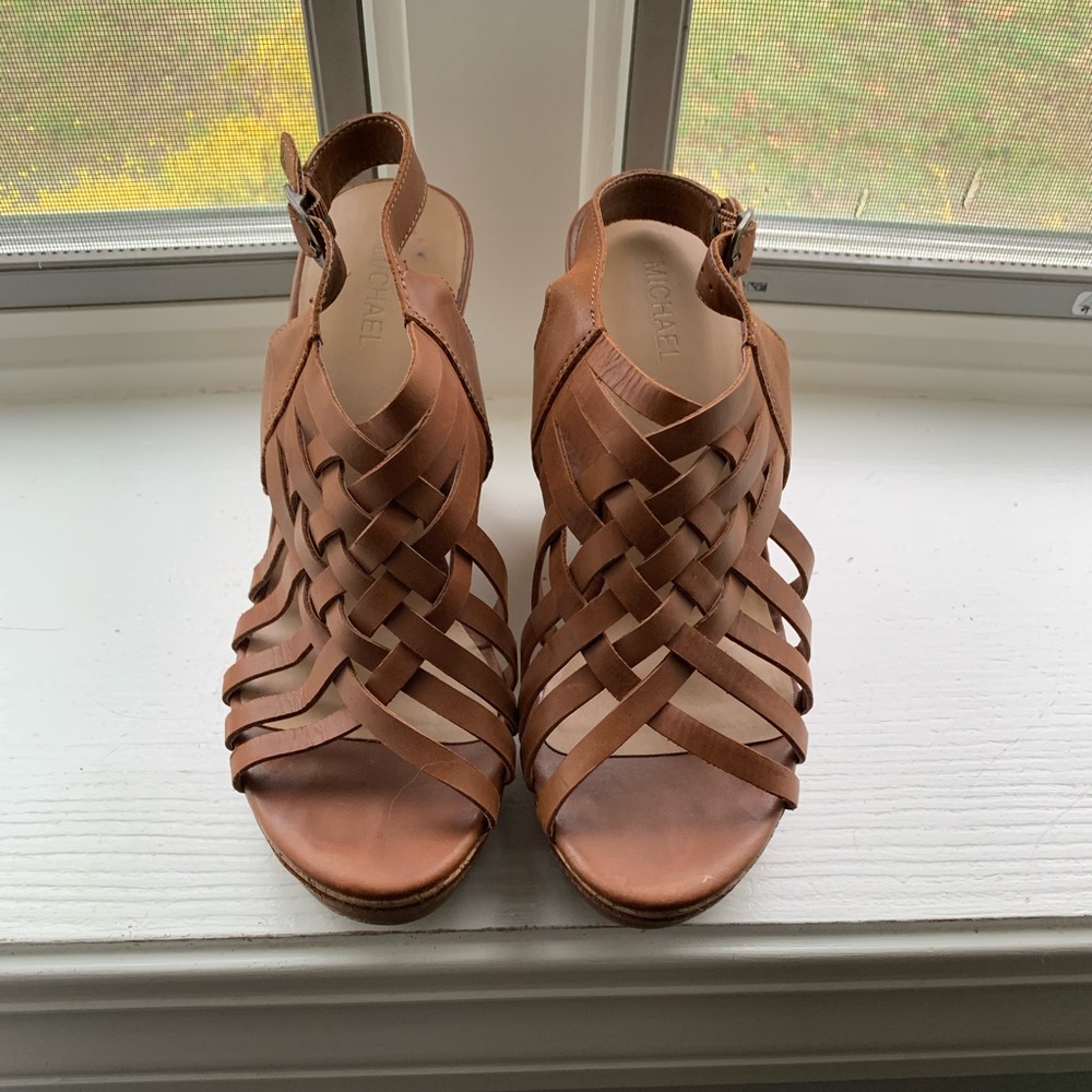 Brown Michael Kors wedge shoes